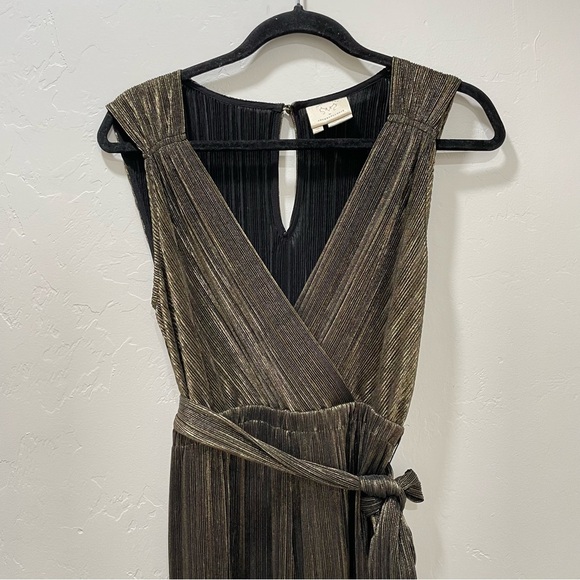 Vanessa Virginia by Anthropologie Pont Neuf Gold Metallic Jumpsuit Women's XS - Picture 13 of 16